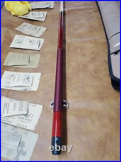 Vintage McDermott Red Maple Birdseye 2 Piece Pool Cue Wrapped withSoft Case