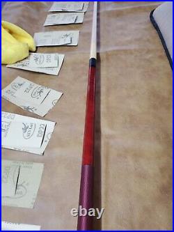 Vintage McDermott Red Maple Birdseye 2 Piece Pool Cue Wrapped withSoft Case