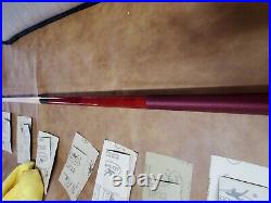 Vintage McDermott Red Maple Birdseye 2 Piece Pool Cue Wrapped withSoft Case