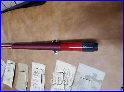 Vintage McDermott Red Maple Birdseye 2 Piece Pool Cue Wrapped withSoft Case