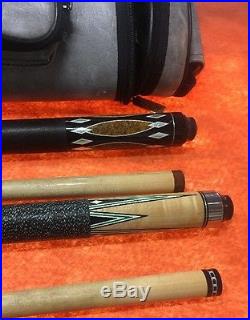 Vintage Mcdermott Pool Cue Sticks, Lot Of 2 With Carrying Case