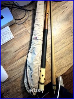 Vintage Pool Cue Stick With Case